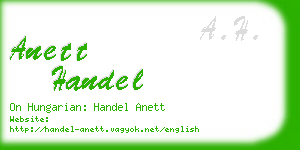 anett handel business card